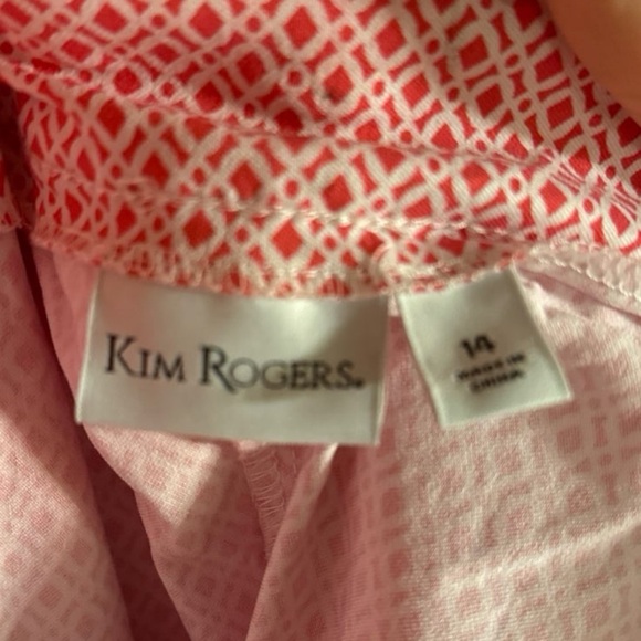 Kim Rogers - Patterned Pull On Casual Rayon Stretch Skort - Pink - 14 - - Picture 4 of 6